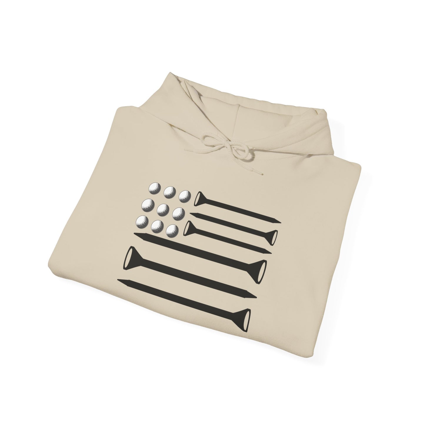 Hooded Sweatshirt Golf American Flag Design