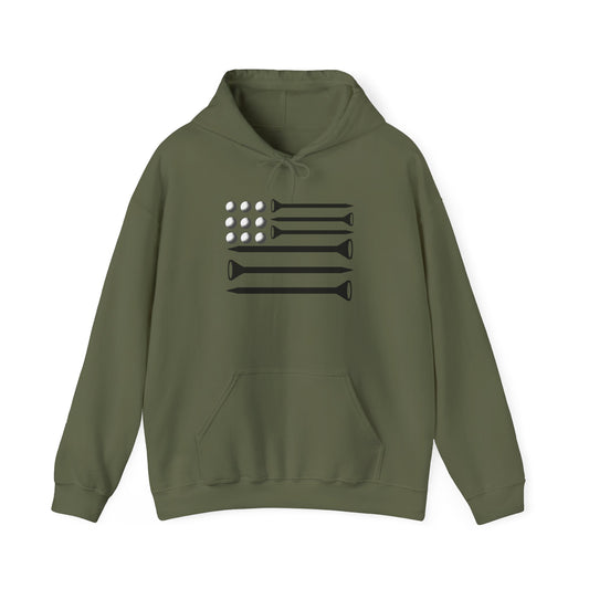 Hooded Sweatshirt Golf American Flag Design